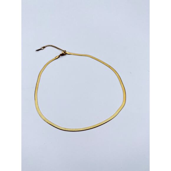 Gold Herringbone Necklace - Picture 7 of 8